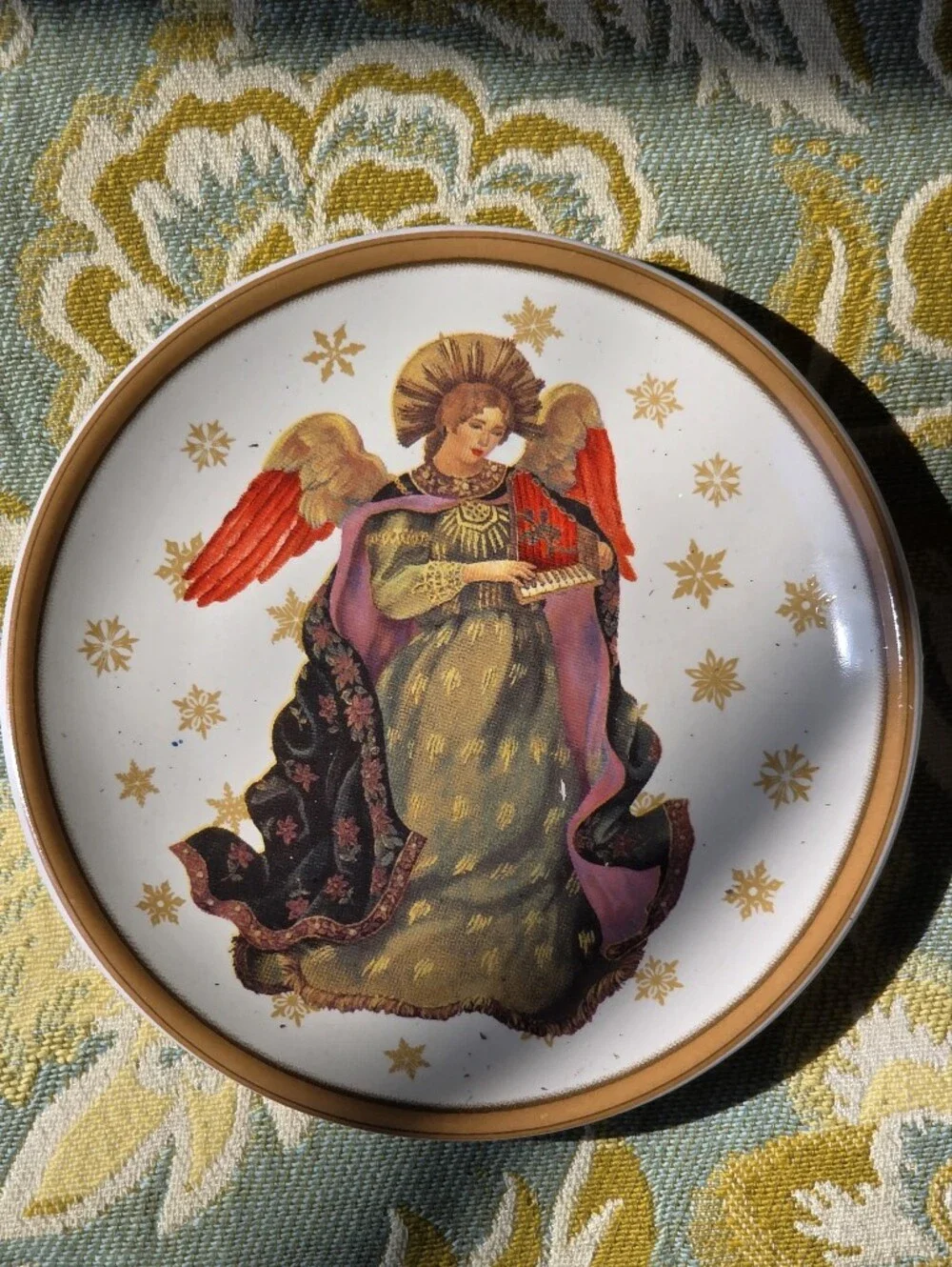 Certified International Raymond Waites Festive Angels 5.25” Christmas Plate